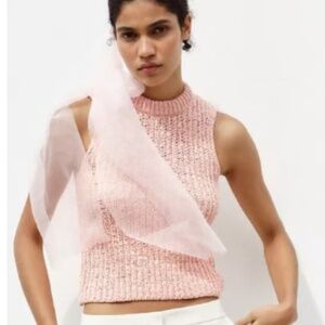 Zara sleeveless knit organza pink